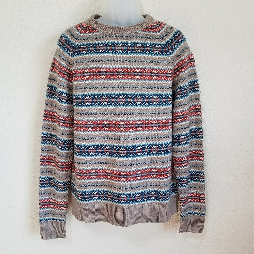 J. CREW Wool Blend Nordic Fair Isle Men's Sweater
